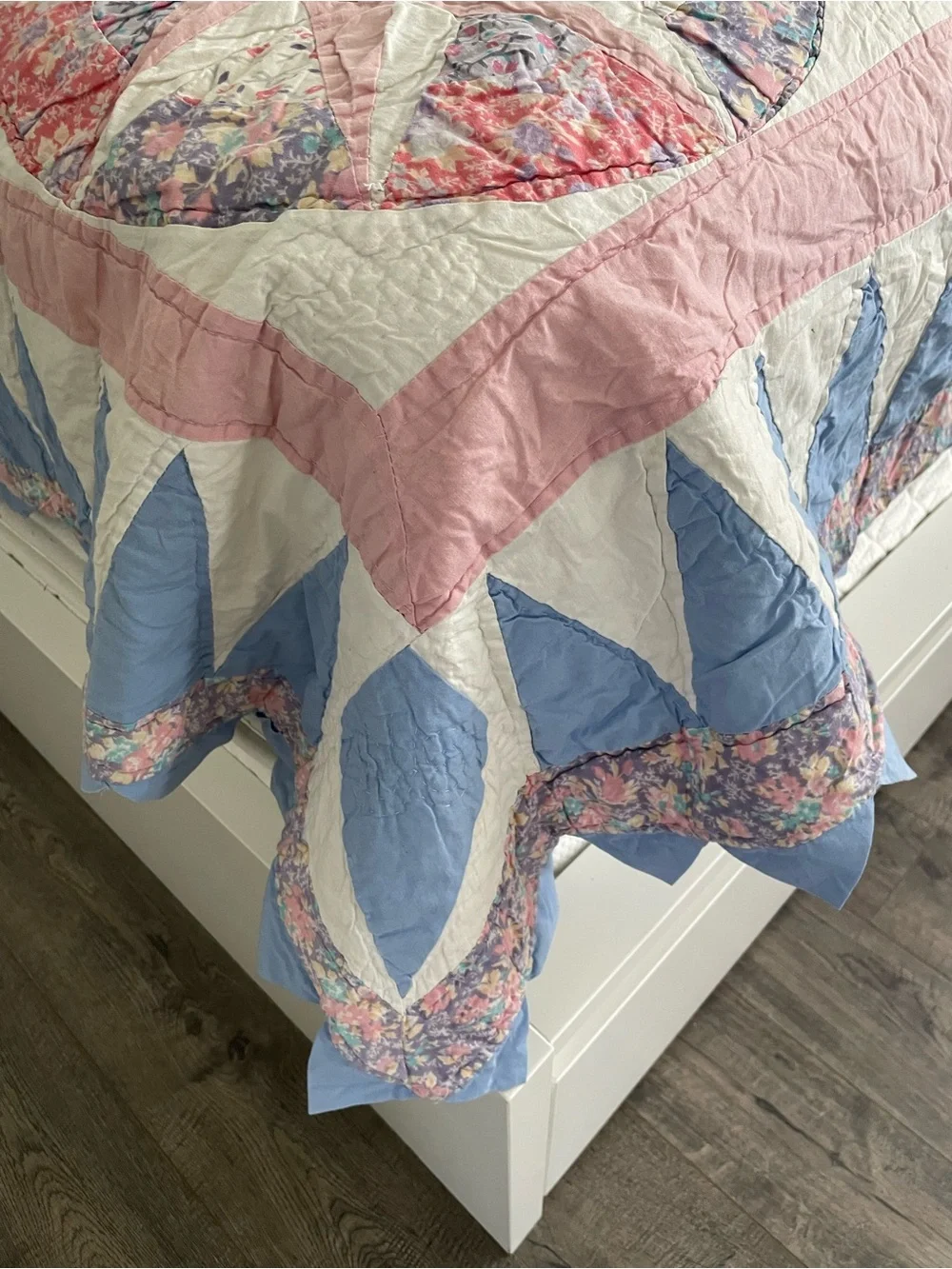 Quilted Queen Quilt Multicolor Star Pattern Bedroom Rectangular